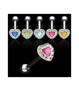 Flotte tungepiercing smykker med hjerteformet top