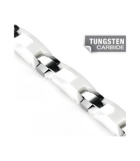 Tungsten carbide og ceramic armbånd "Duo-tone"