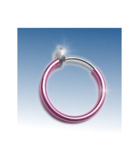 Fake piercing ring 2 str. Pink anodiseret
