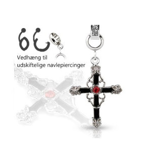 Ad-on-Charm til navlepiercinger - Flot Gothisk Kors