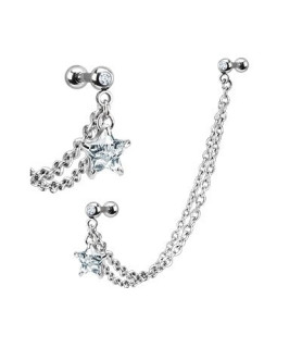 Tragus/helix smykke med flot stjerneformet juvel