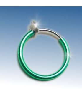 Fake piercing ring 11 mm. grøn anodiseret