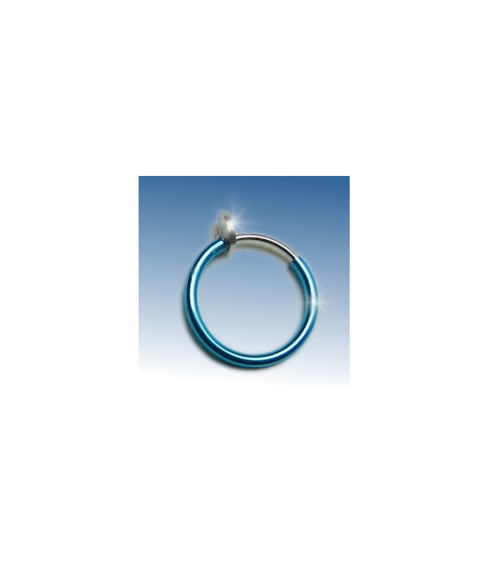 Fake piercing ring 11 mm. Blå anodiseret