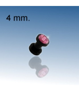 Pink øreplug piercing 4 mm