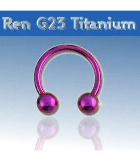 Pink titanium hestesko piercing