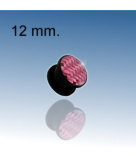 Pink øreplug piercing 12 mm
