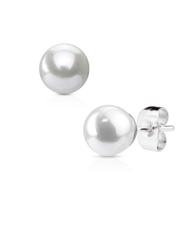 Ørerings sæt med Hvid 7mm Perle
