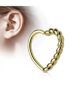 Guldbelagt hjerte til din Øre Cartilage, Daith eller Helix
