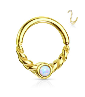 Smuk Næse - Øre ring i glat - snoet design med OPAL