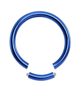 Blå Gauge-16 segment ring i ren titanium 4 str.