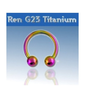 Rainbow titanium hestesko piercing