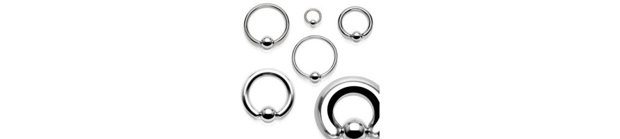 Stort udvalg af captive bead ringe ( kaldes også "closure ball ring) Eller kuglering.